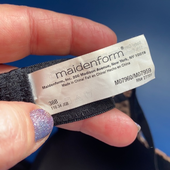 Maidenform lightly padded bra black leopard 38 B New - Picture 4 of 8